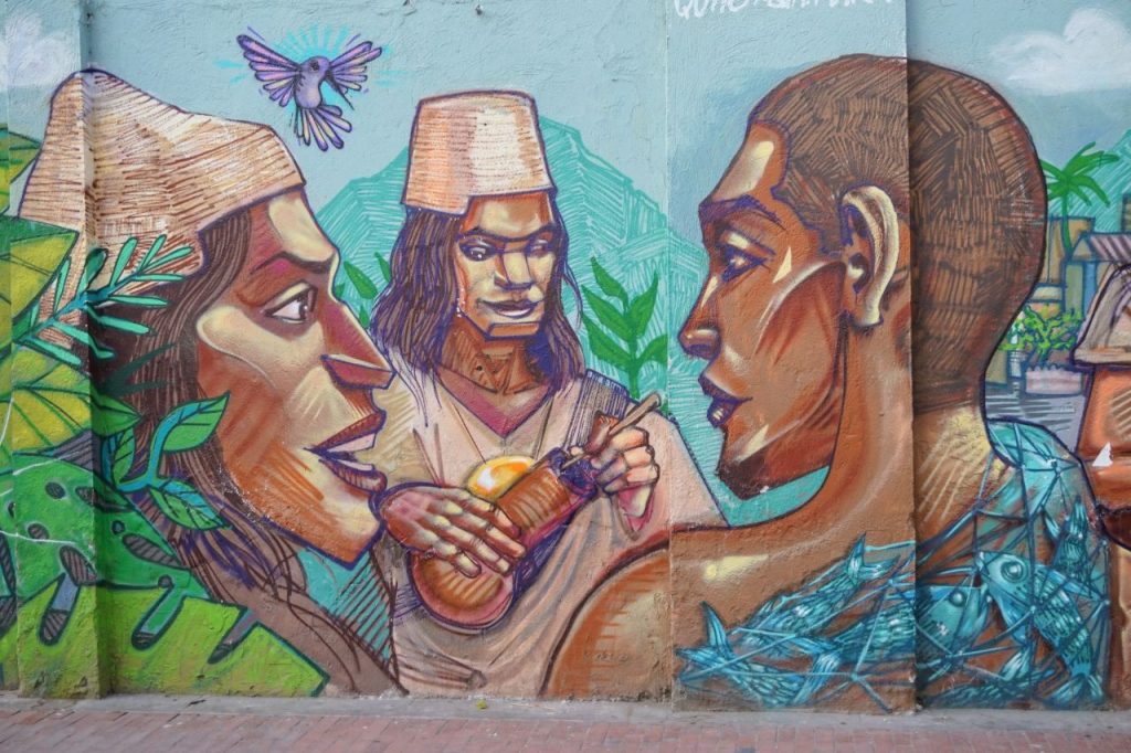 Mural - ludność Kogi, Santa Marta - Kolumbia