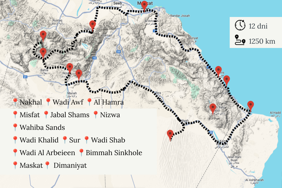 Oman - nasza trasa