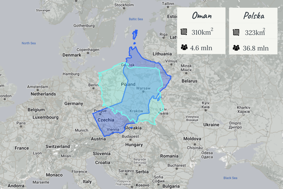 Porównanie Oman-Polska