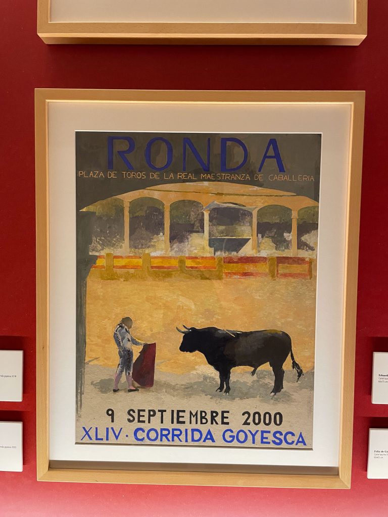 Vintage plakat reklamujący corridę w Rondzie z września 2000 roku