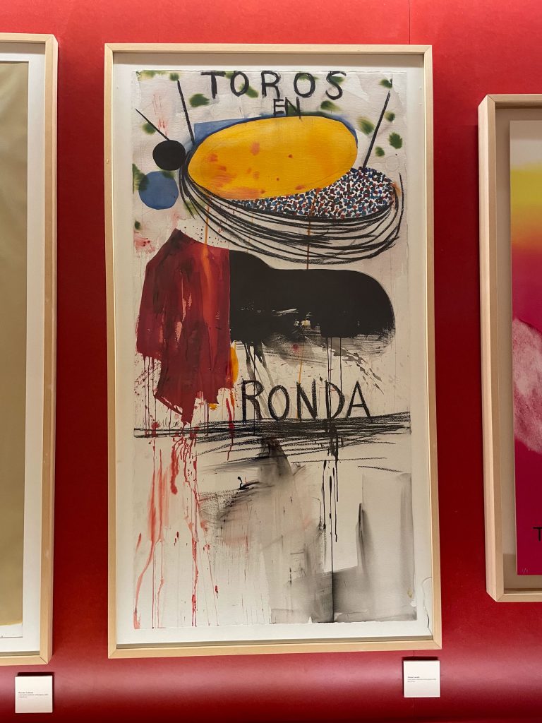Kolorowy plakat tauromachii - Toros en Ronda w muzeum sztuki w Hiszpanii