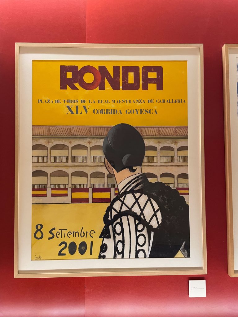 Historyczny plakat z corridy goyesca na plaży byków w Rondzie z 2001 roku